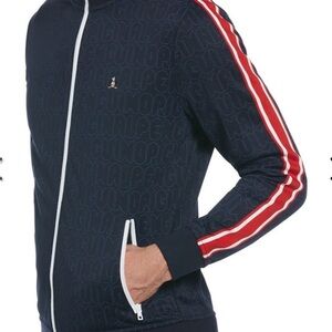 Original Penguin Double Knit Aop Logo jacket Size M.